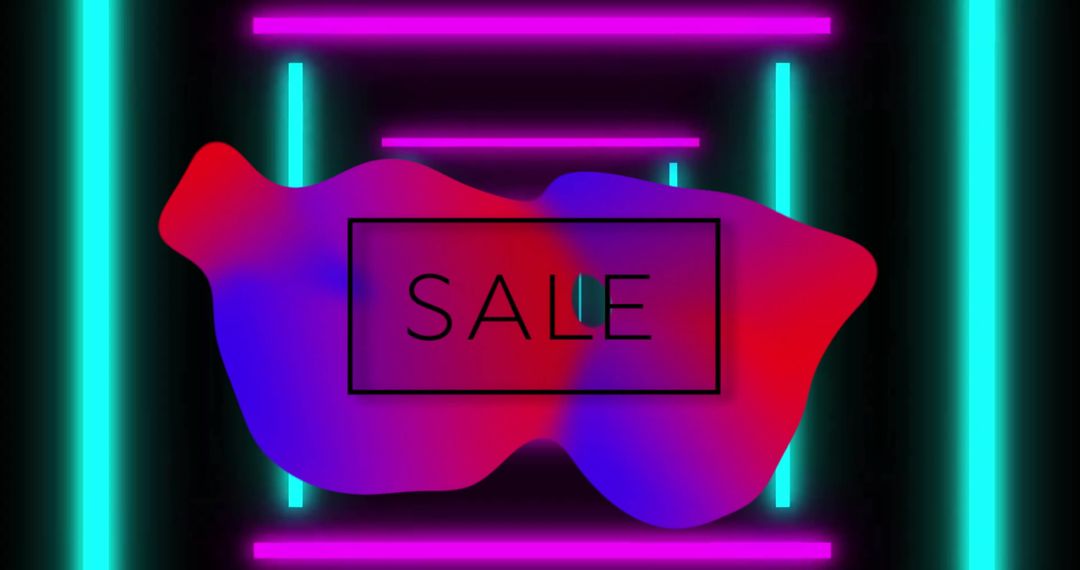 Dynamic Neon Sale Background with Abstract Shapes