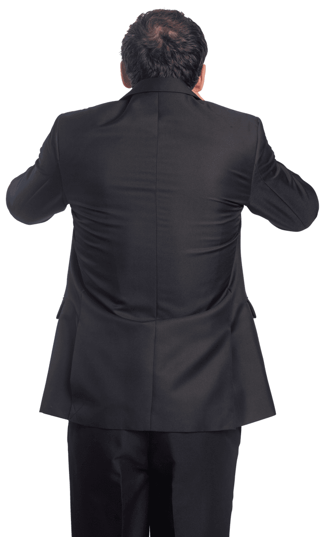 Businessman Suit Back View on Transparent Background