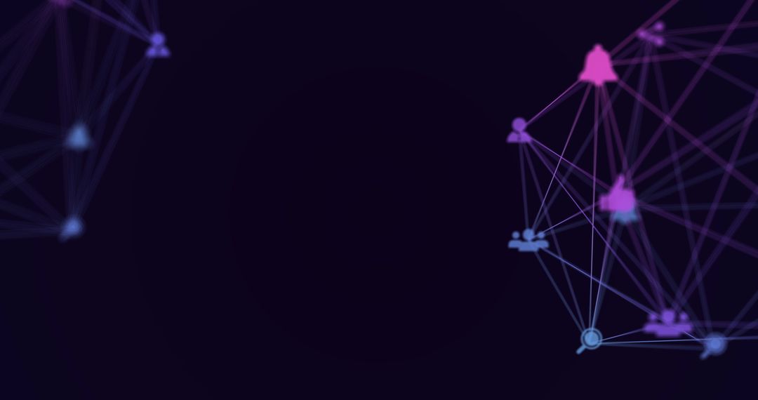 Abstract Digital Network with Social Connection Elements
