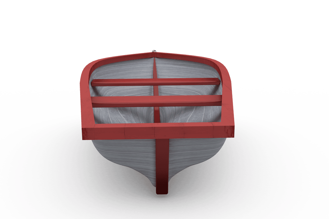 Transparent Boat Frame with Red and White Design for Nautical Projects