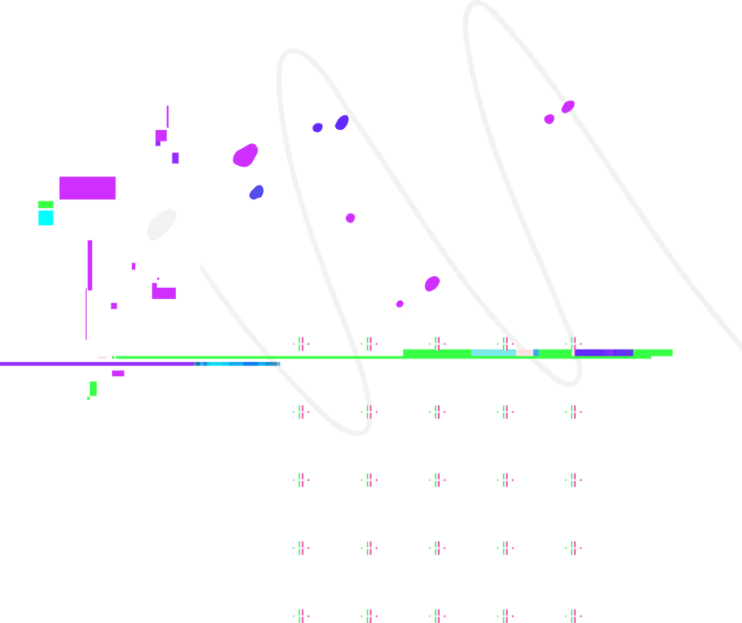 Modern White Loops and Neon Fragments on Transparent Background