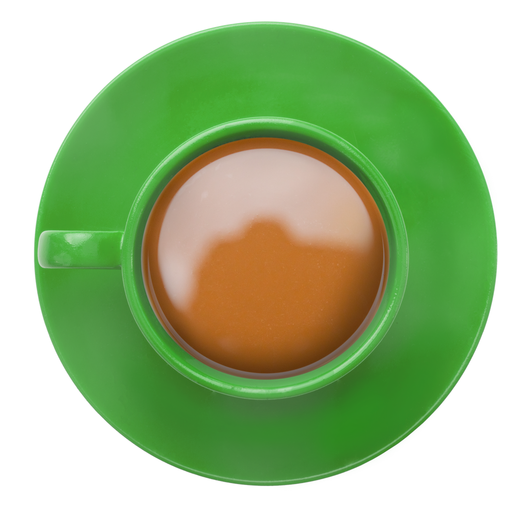 Green Cup of Coffee in Green Saucer on Transparent Background - Download Free Stock Images Pikwizard.com