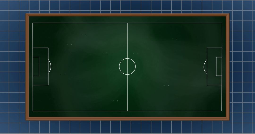 Futuristic Digital Soccer Field Diagram with Grid Background