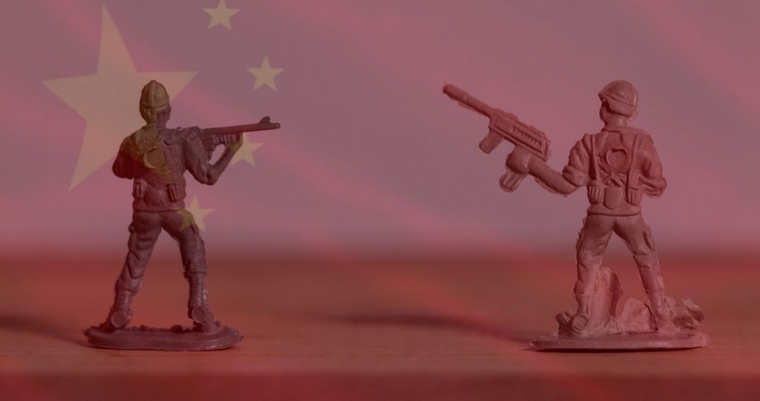 Chinese Flag Overlay on Plastic Toy Soldiers Representing Patriotism - Free Images, Stock Photos and Pictures on Pikwizard.com