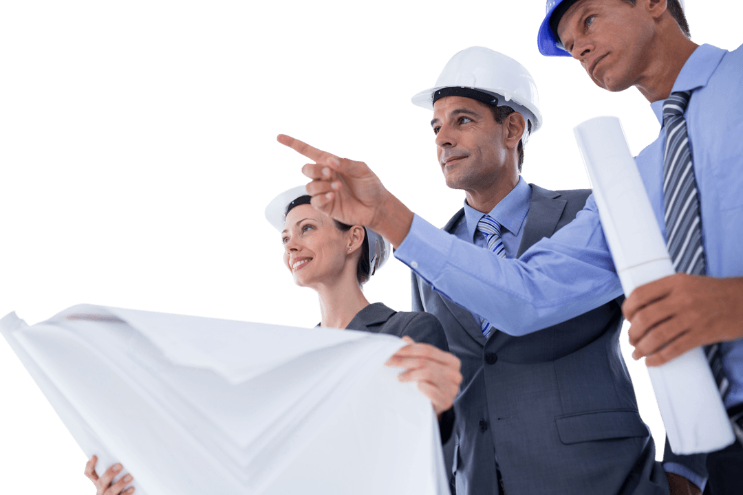 Transparent Architects Planning Blueprint Together Collaboration