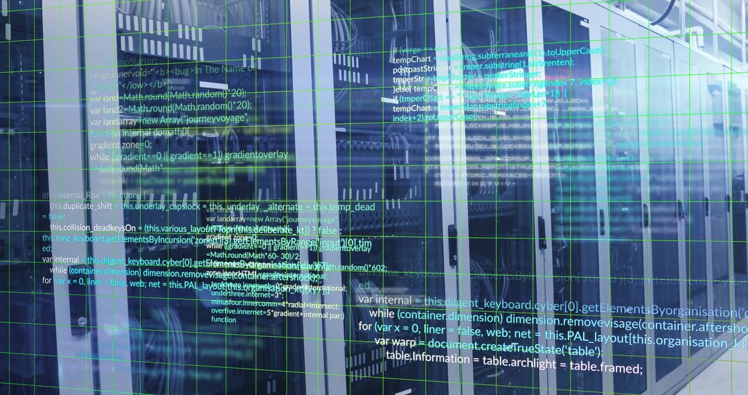 Digital Data Processing with Computer Servers Illustration