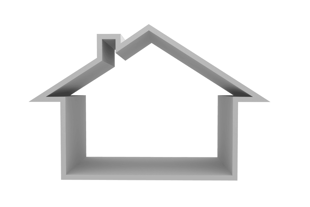 3D Transparent House Outline in Minimal Design