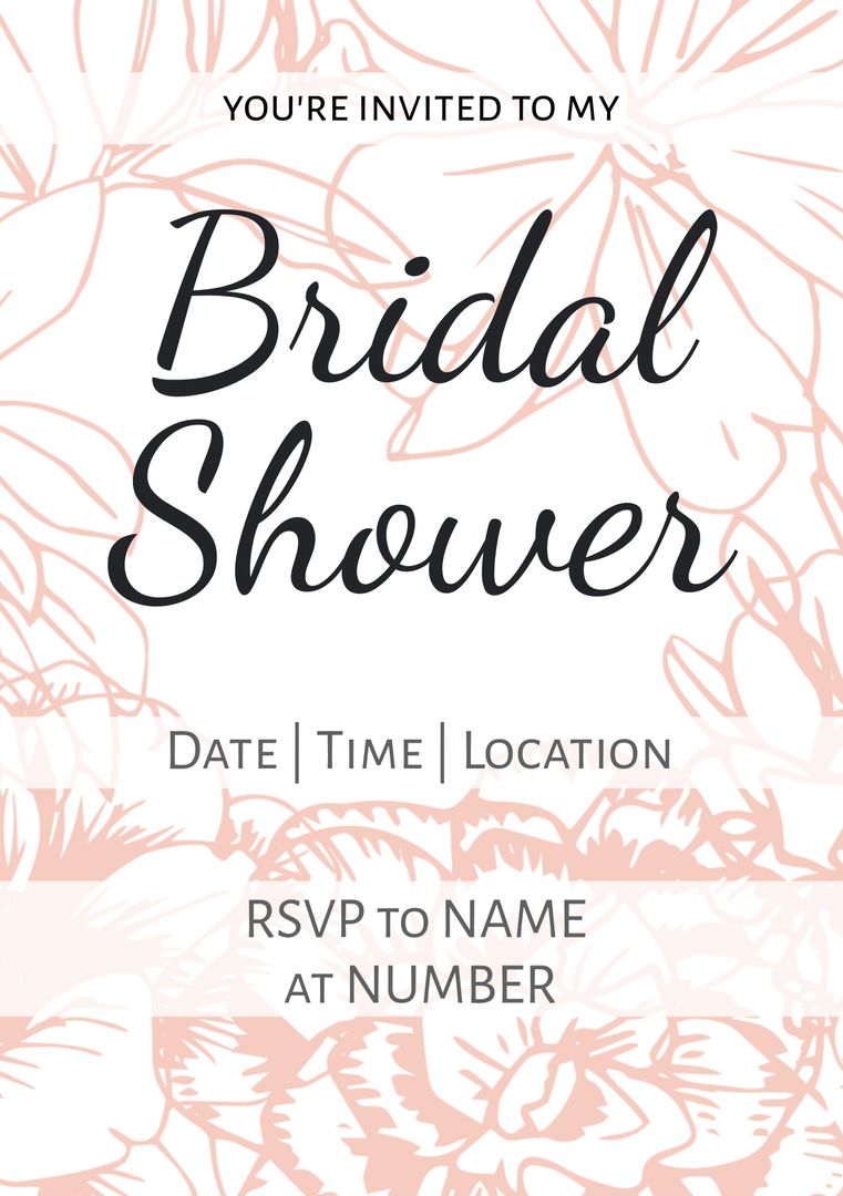 Elegant Floral Bridal Shower Invitation Template with Pastel Design - Download Free Stock Templates Pikwizard.com