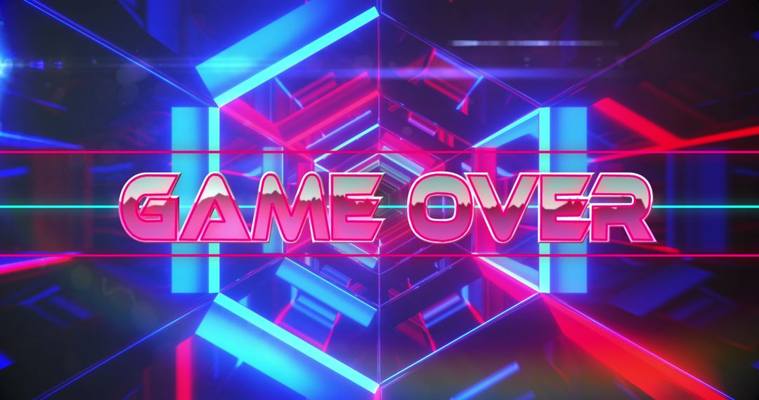 Game Over Retro Virtual Reality Futuristic Text