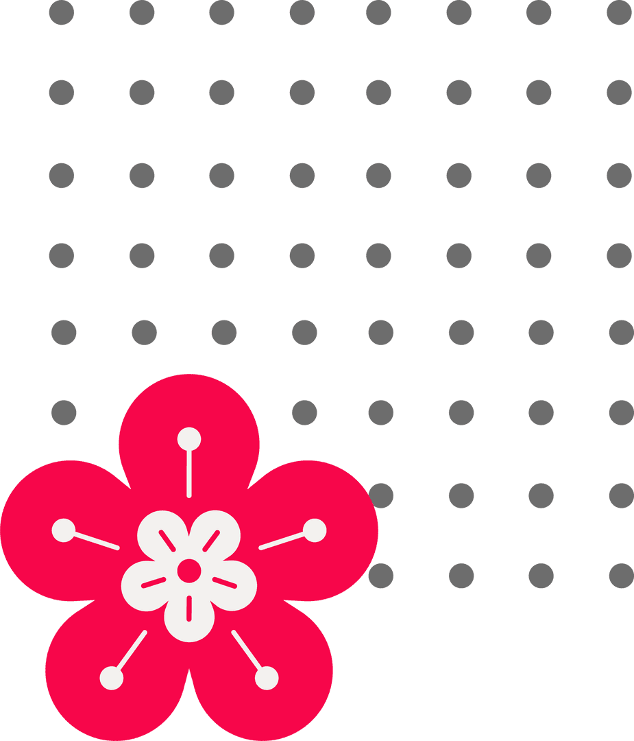 Transparent Floral Cherry Blossom Icon with Pink Petals and Copy Space