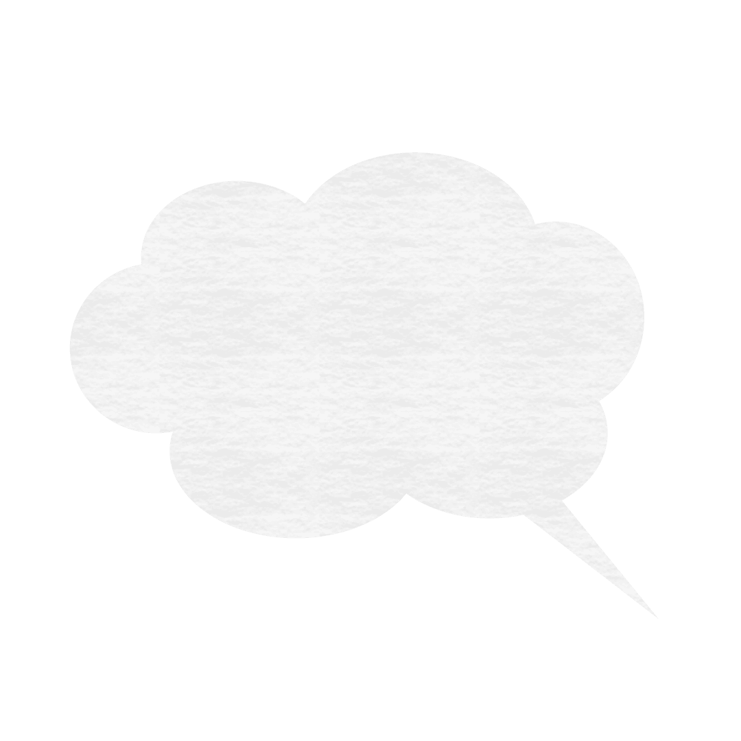 White Speech Bubble Illustration on Transparent Background for Creative Text