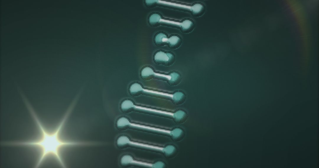 Digital DNA Strand on Futuristic Background