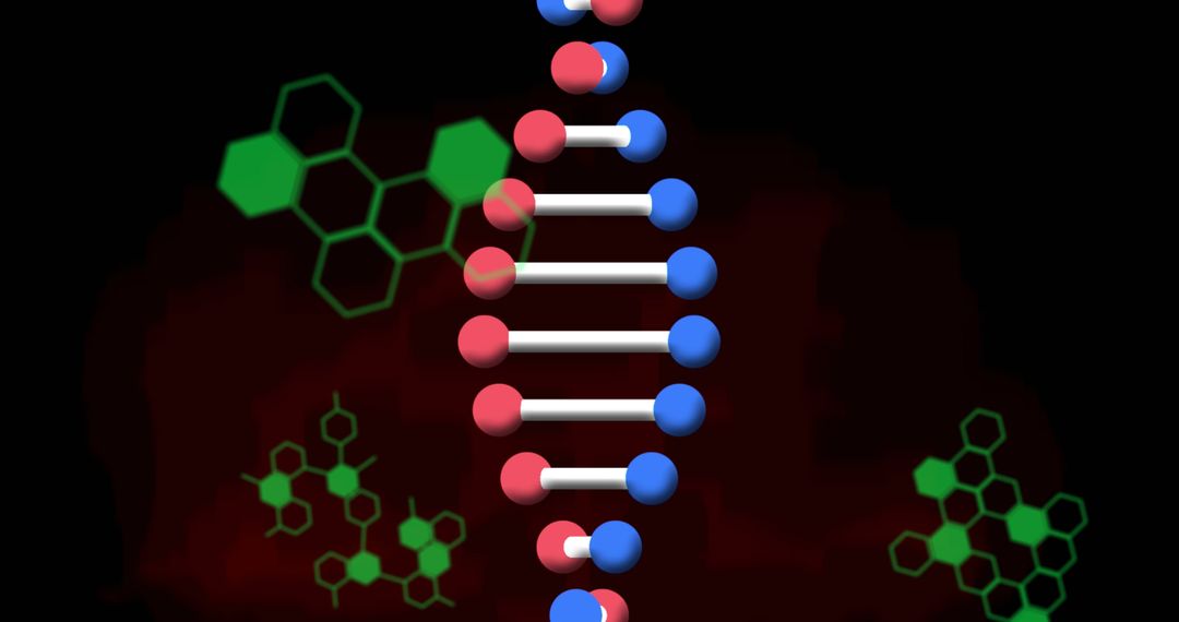 Scientific Digital DNA Strands on Dark Space
