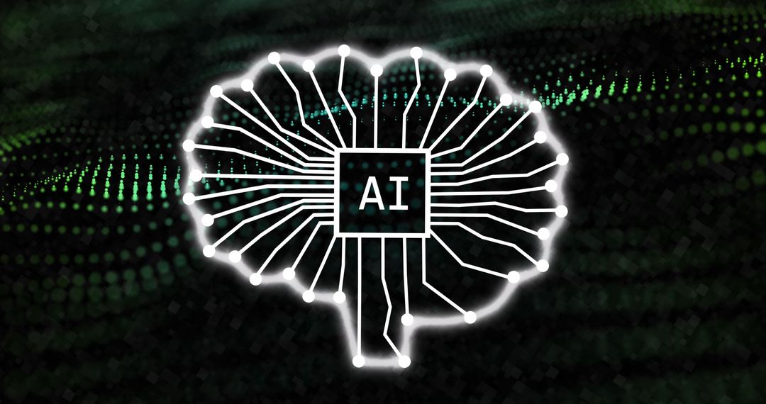Digital AI Brain Circuit on Technology Background