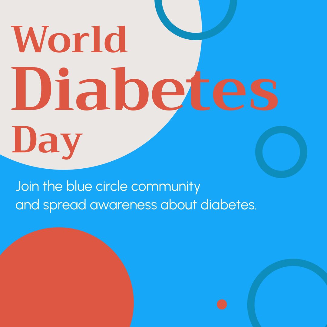 World Diabetes Day Awareness Graphic with Bold Circular Design