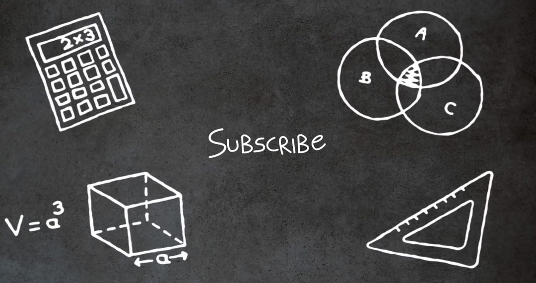 Chalkboard Math Concepts with Subscribe Message