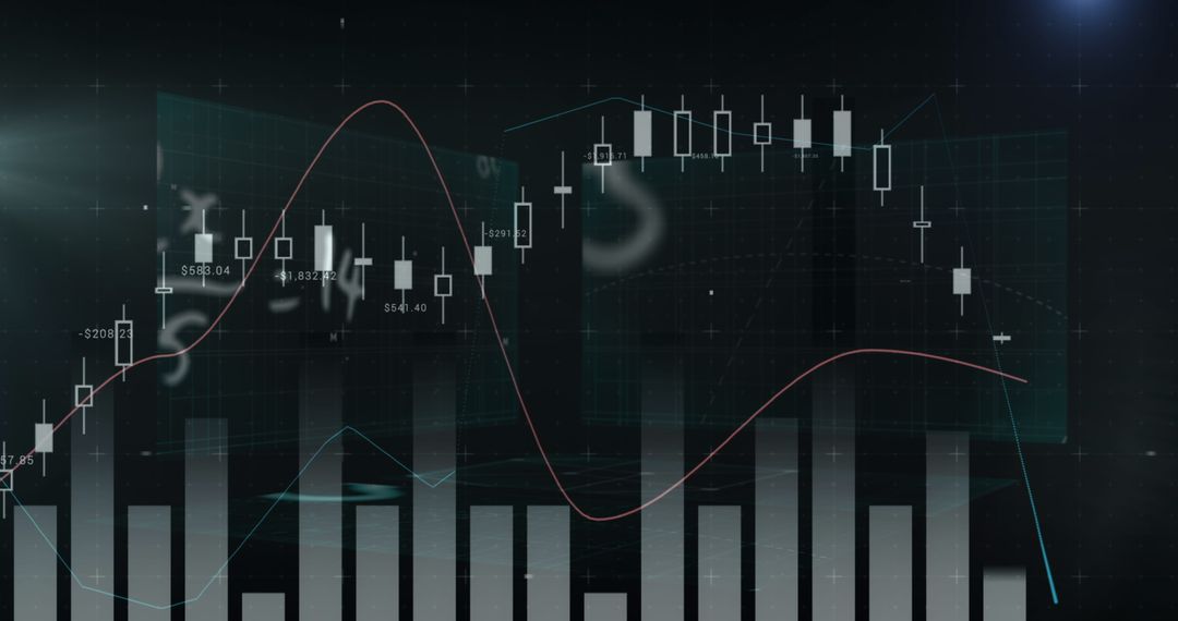 Advanced Data Processing with Trend Charts on Black Background