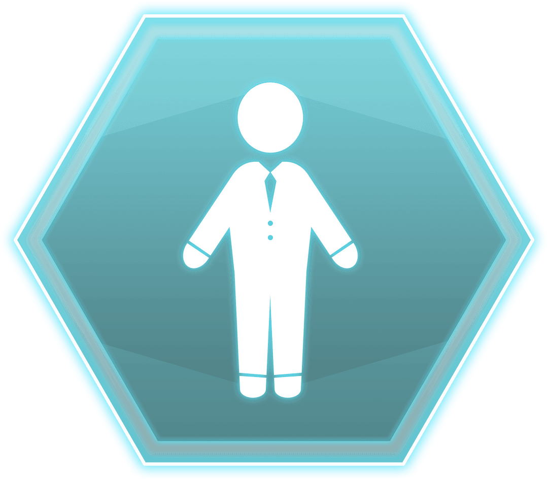 Hexagon Icon with Figure on Transparent Background Abstract Vector