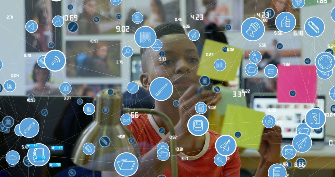 Concept of AI Digitization with Businesswoman Taking Notes