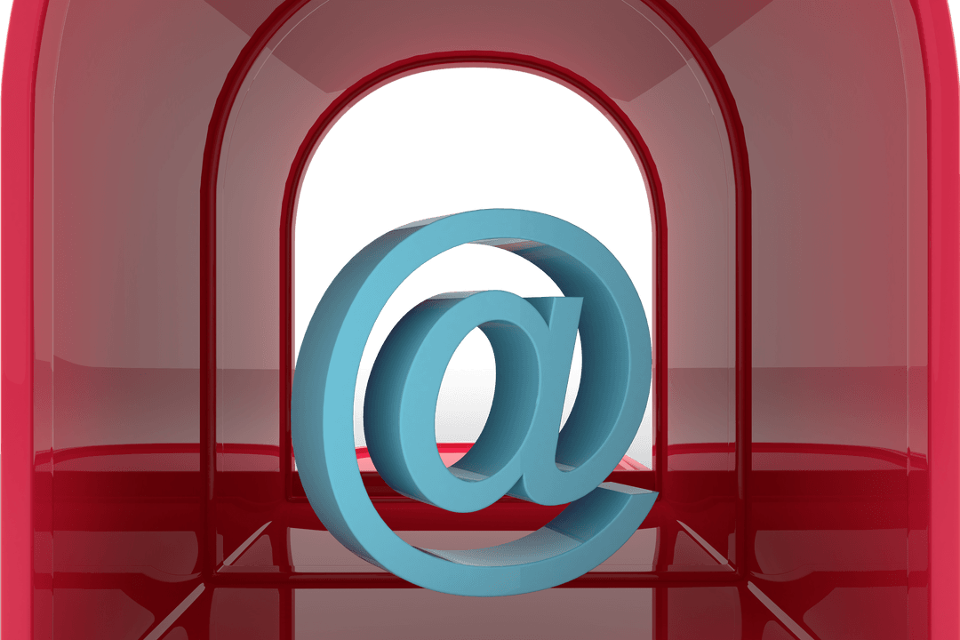 Digital Mail Symbol Illustration on Transparent Background