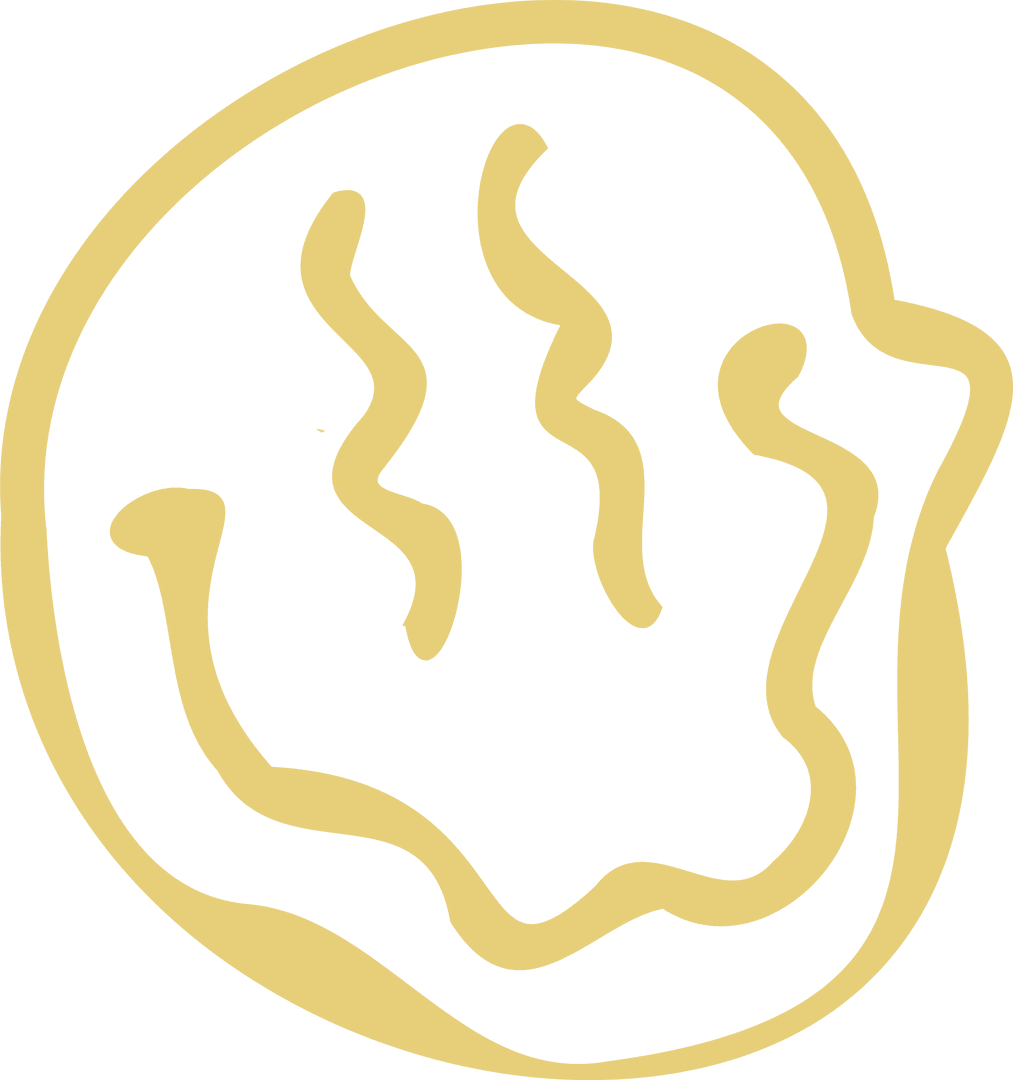 Abstract Yellow Illustration with Wavy Lines on Transparent Background