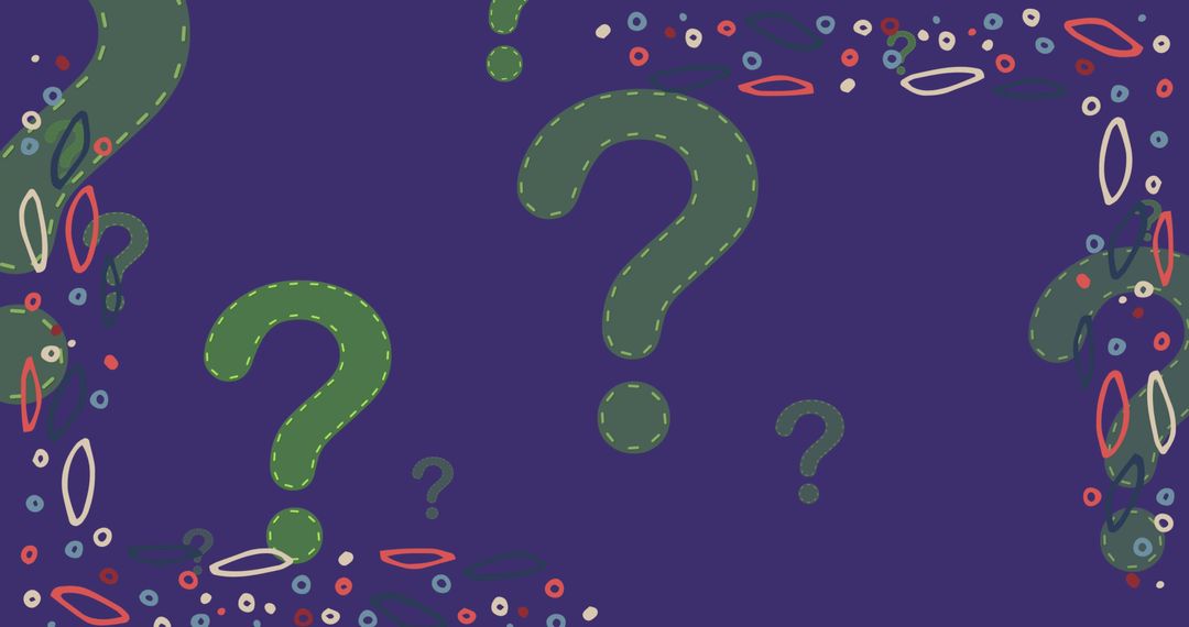 Abstract Question Marks on Vibrant Purple Background