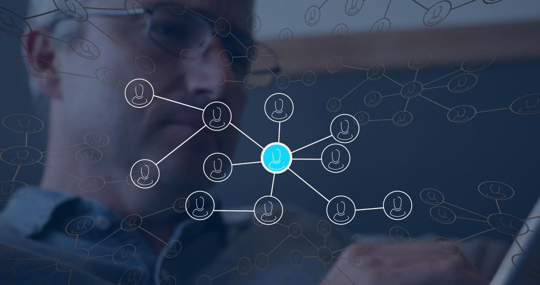 Businessman Analyzing Digital Network Connections with Tablet