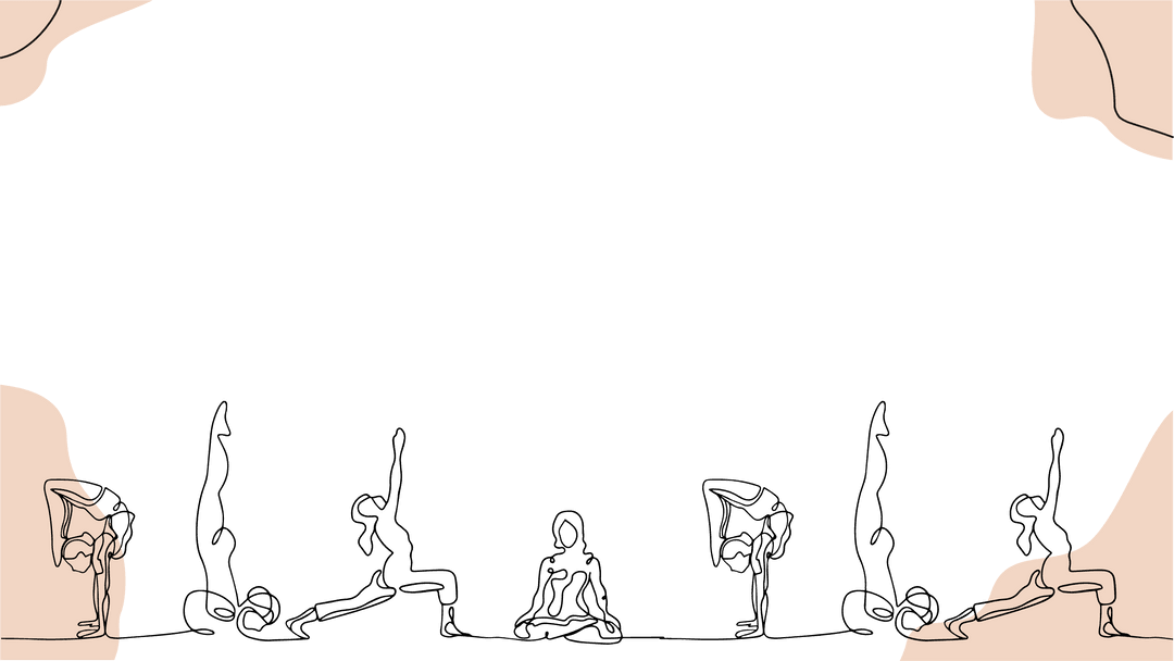 Continuous-Line Yoga Silhouettes on Transparent Background