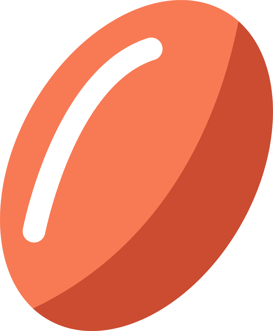 Flat Modern Orange Capsule on Transparent Background