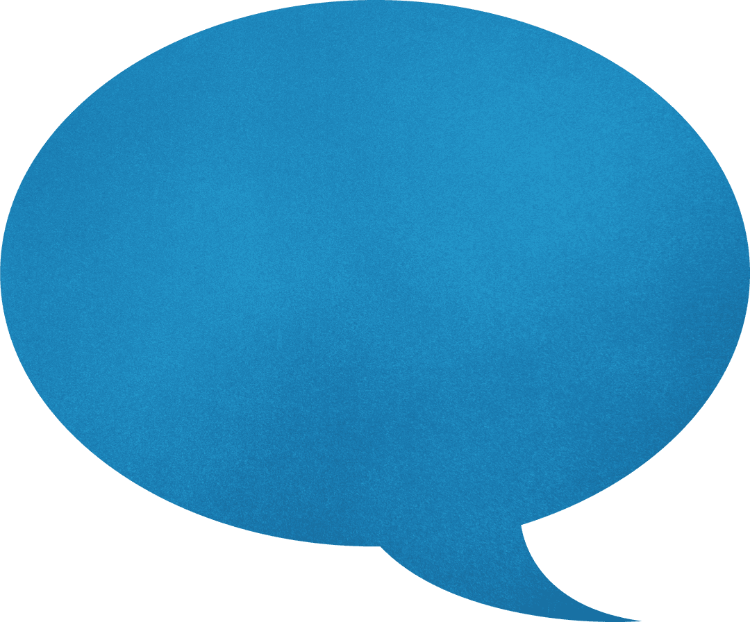 Vector Blue Oval Speech Bubble Transparent Background