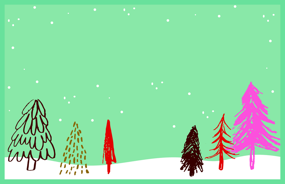 Transparent Winter Forest Illustration with Snowflakes