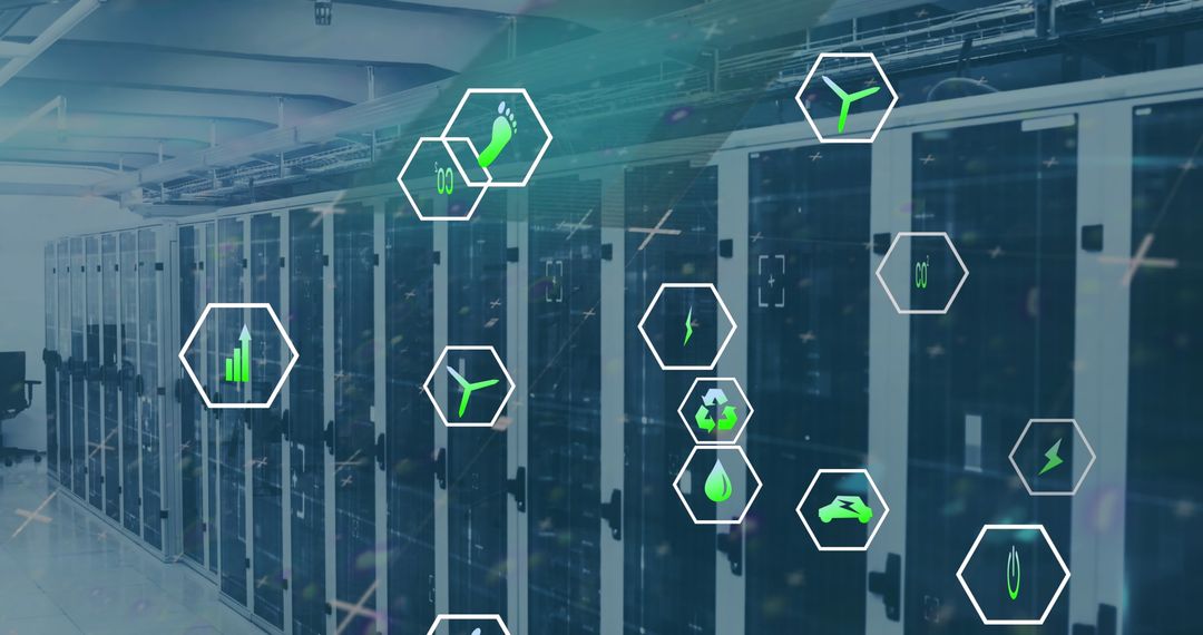 Green Technology in Data Centers Conceptual Visualization