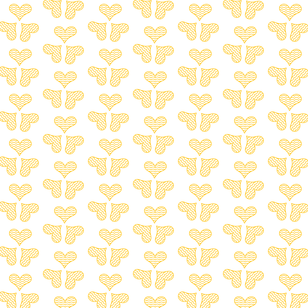 Yellow Heart Pattern Background on Transparent