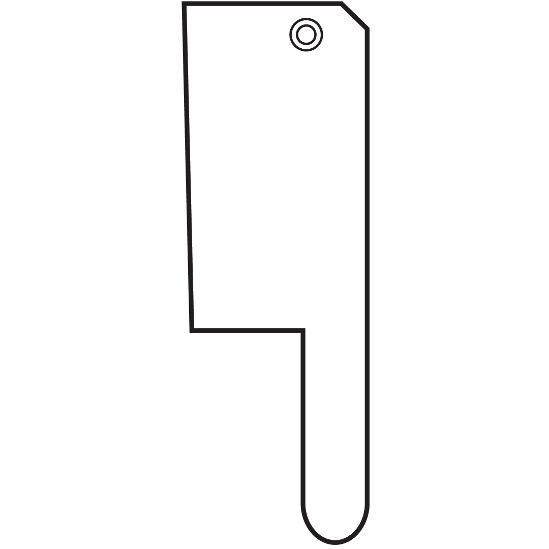 Black Chopper Illustration on Transparent Background for Food and Tools Design