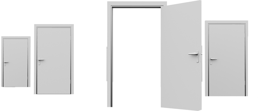 White Doors on Transparent Background with One Open - Download Free Stock Images Pikwizard.com