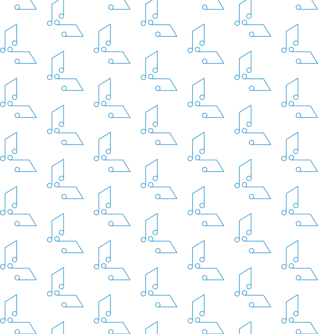 Seamless Blue Music Notes Pattern on Transparent Background
