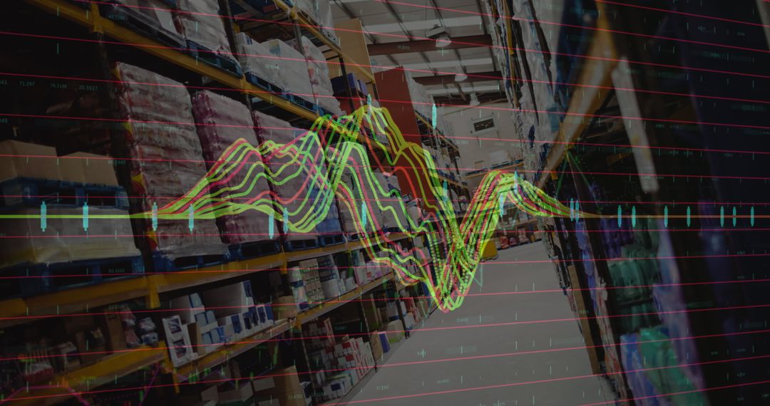 Data Analysis Superimposed on Empty Warehouse Indicates Future Trends