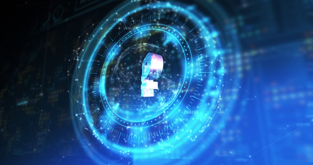 Digital Rouble Symbol in Futuristic Technology Concept