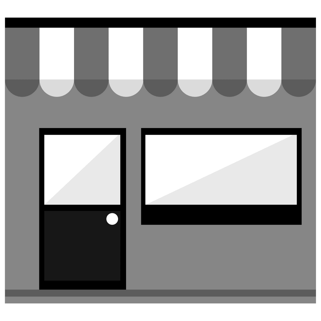 Transparent Shop Front Vector Illustration with Awning