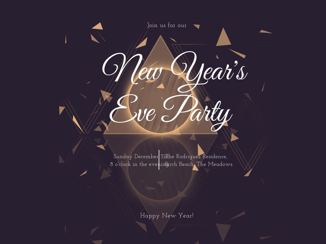 Elegant New Year's Eve Party Invitation with Golden Accents