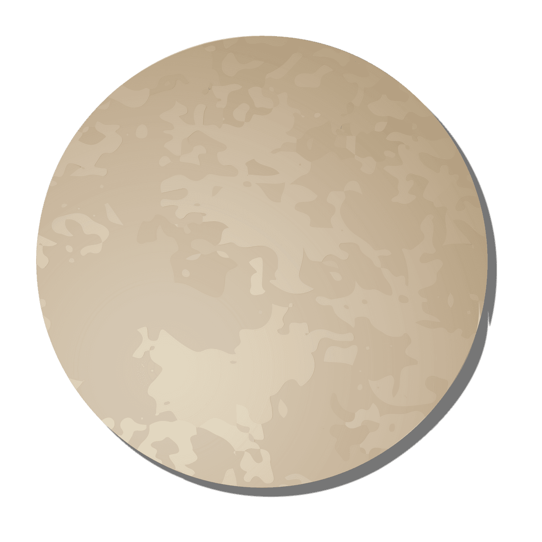 Stylized Textured Circle Casting Shadow on Transparent Canvas