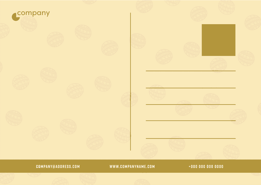 Transparent Background Beige Postcard Mockup Illustration