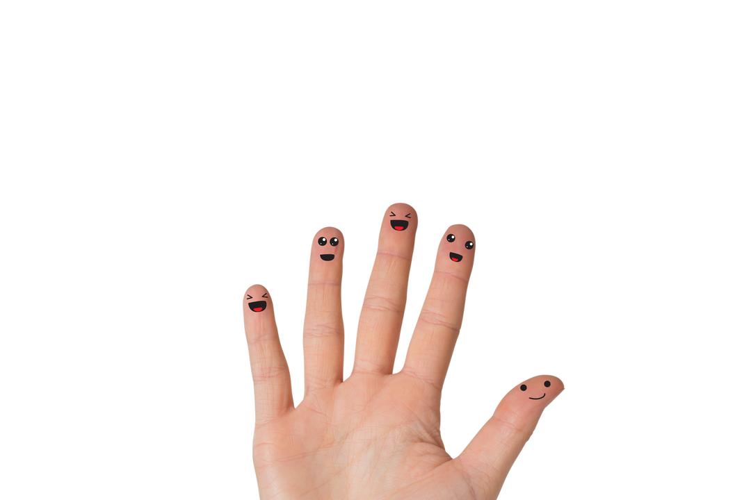 Transparent Happy Fingers with Smiling Faces Concept - Download Free Stock Images Pikwizard.com