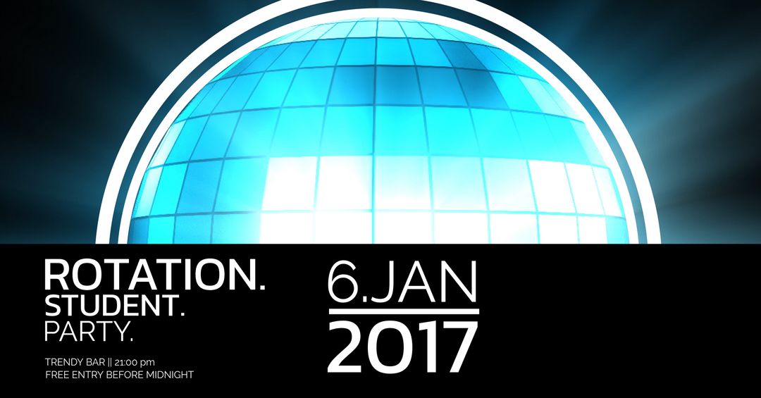 Futuristic Glowing Dome for Student Party Announcement