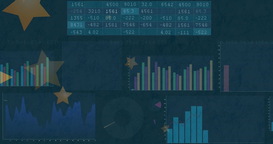 USA Flag Overlaid on Financial Graphs and Charts Representing Economy