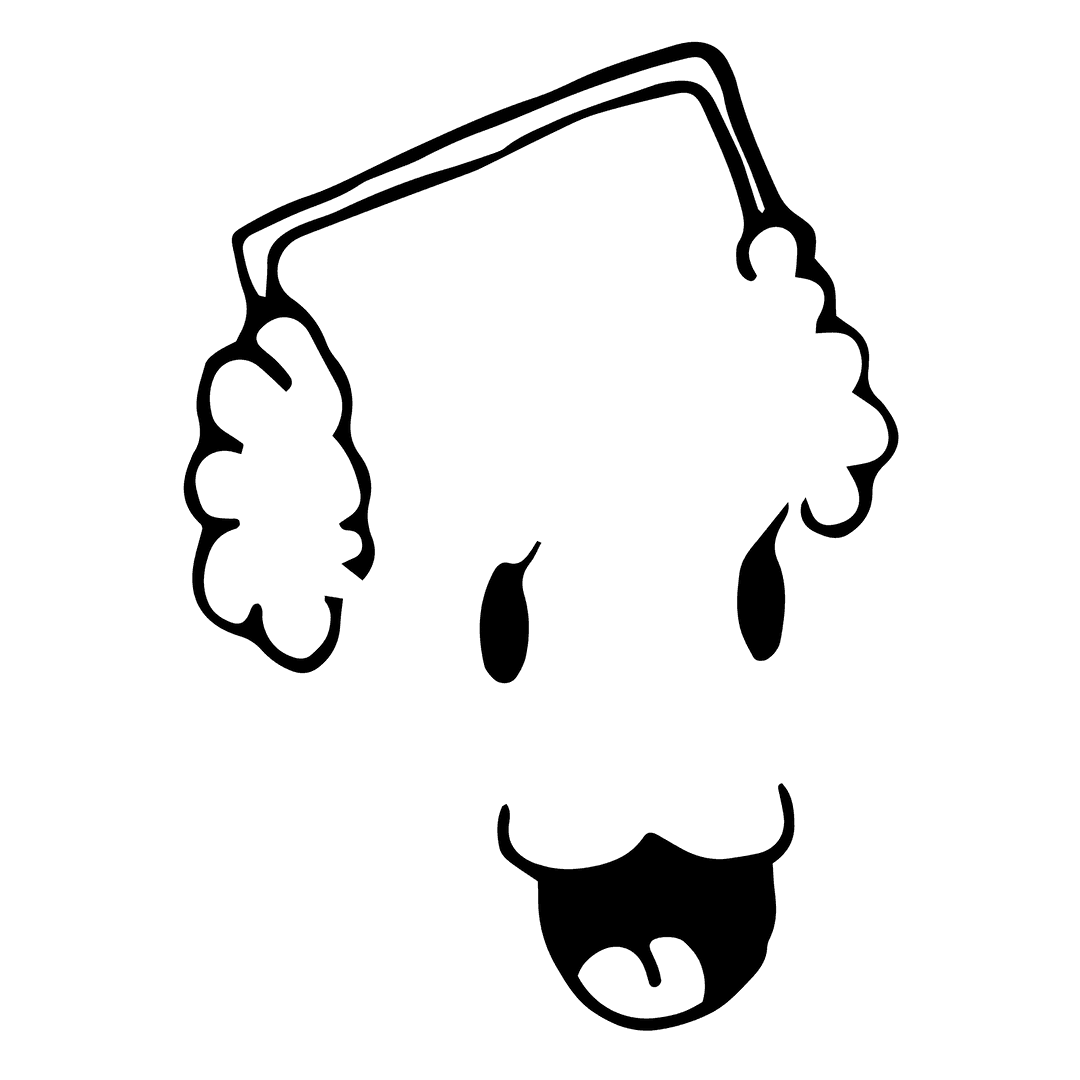 Smiling Face Wearing Earmuffs on Transparent Background