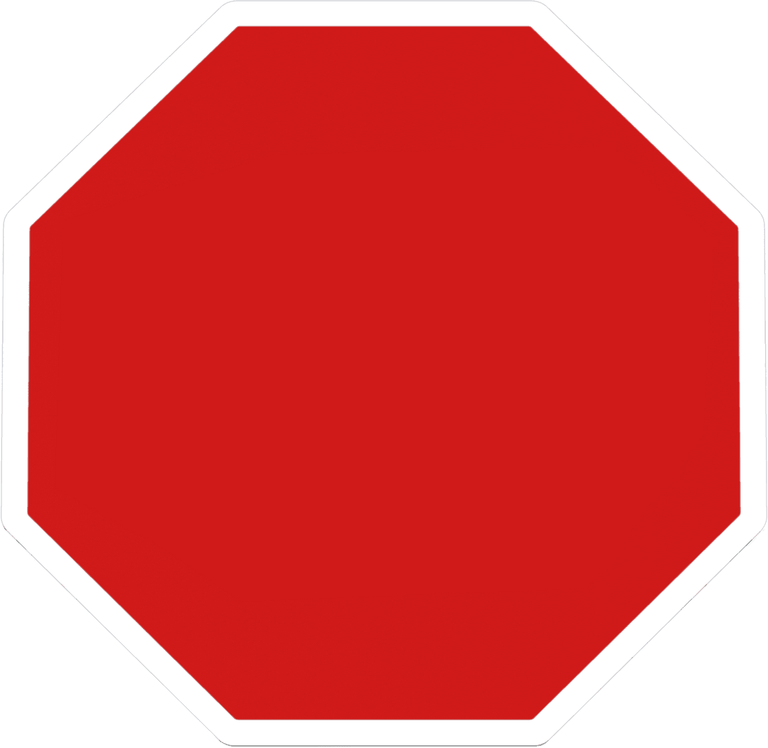Red Transparent Octagonal Sign Warning Template