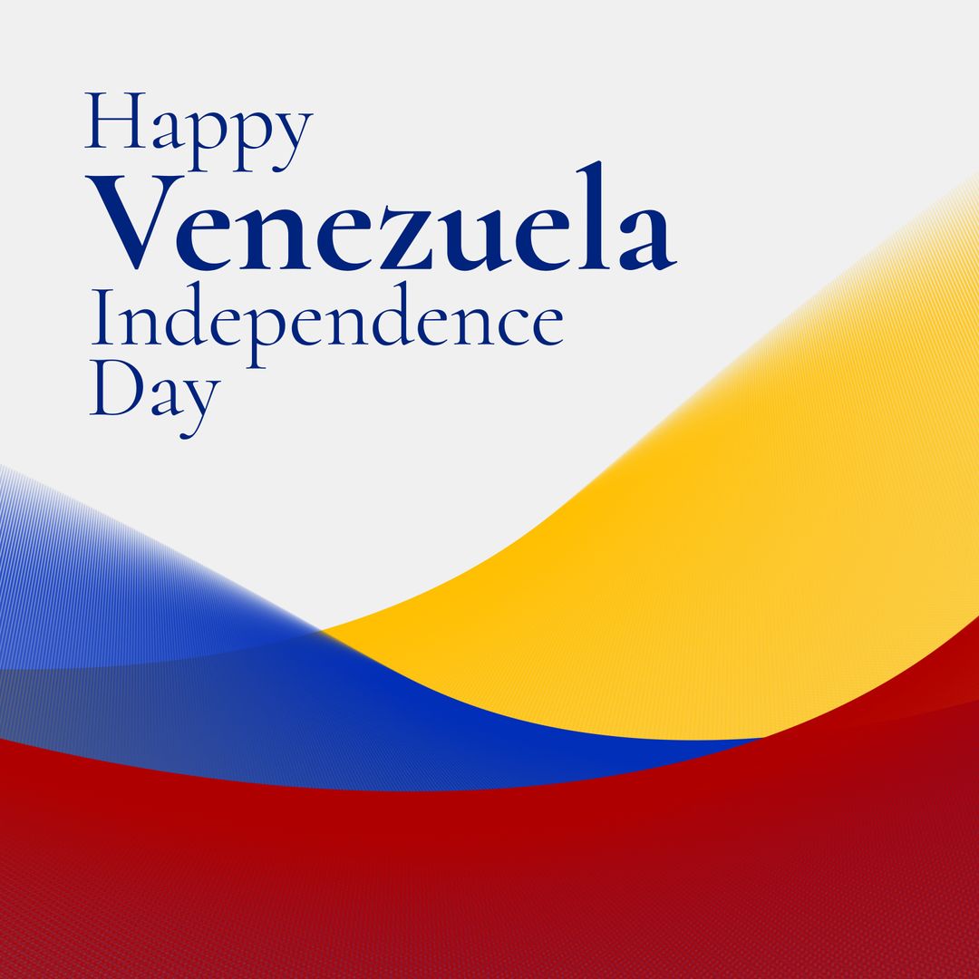 Venezuela Independence Day Celebration Banner with Flag Colors