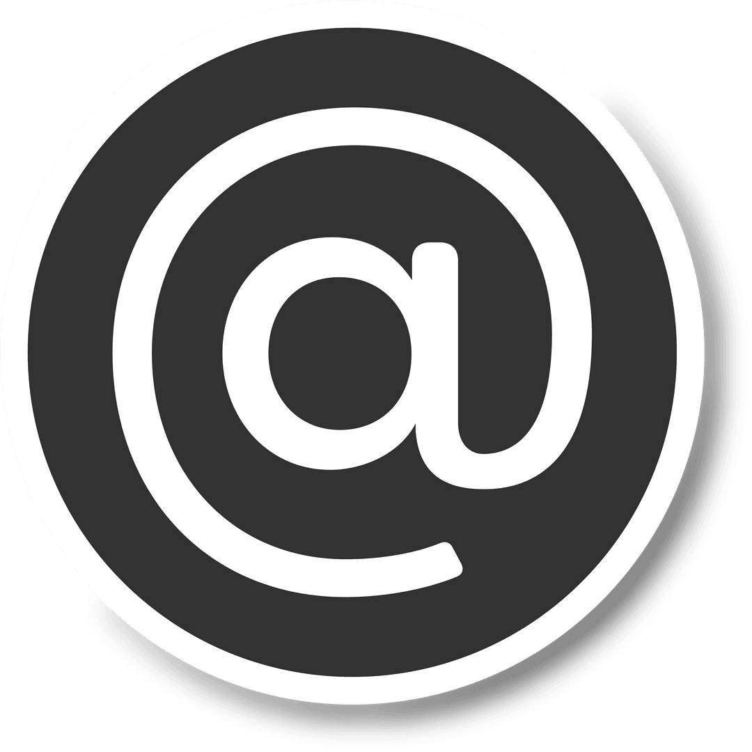 Transparent Email At Sign Icon with Bold Outline