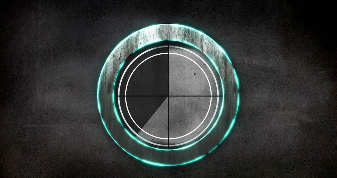 Futuristic Target Circle on Gritty Gray Surface